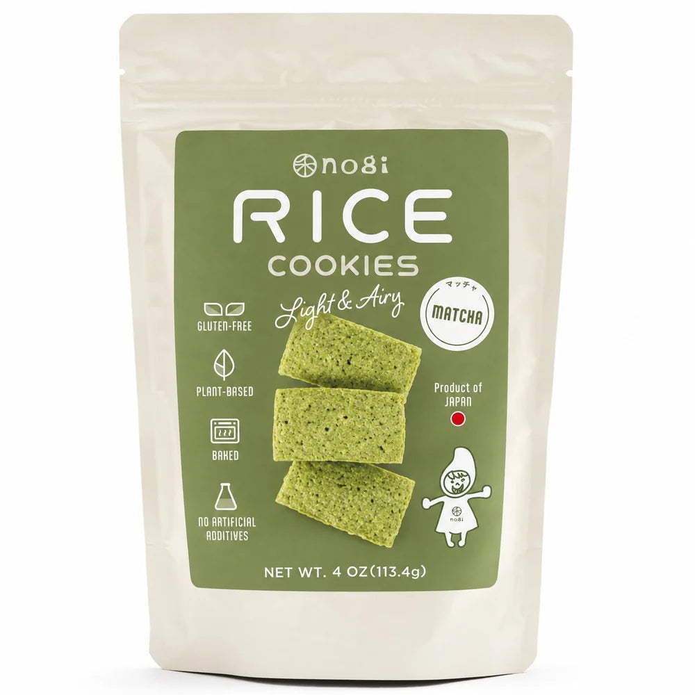 NOGI Matcha rice cookies, U.S. 4 oz package
